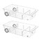 Attelite RollOut Refrigerator Drawer Organizer and Storage Clear Design with Dividers Fridge Organizer on Wheels Upgrade Thick Plastic Pantry Storage Bins Kitchen Organization 2 Set