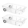 Attelite RollOut Refrigerator Drawer Organizer and Storage Clear Design with Dividers Fridge Organizer on Wheels Upgrade Thick Plastic Pantry Storage Bins Kitchen Organization 2 Set