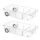 Attelite RollOut Refrigerator Drawer Organizer and Storage Clear Design with Dividers Fridge Organizer on Wheels Upgrade Thick Plastic Pantry Storage Bins Kitchen Organization 2 Set