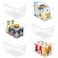 Vtopmart Clear Plastic Storage Bins 6 PCS Pantry Organizer Bins with Handle for Refrigerator Fridge Cabinet Kitchen Countertops Cupboard Freezer Organization and Storage Large