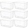 Vtopmart 6 PCS Clear Plastic Storage Bins Pantry Organizer Containers with Handle for Refrigerator Fridge Cabinet Kitchen Countertops Cupboard Home Organization and Storage XL