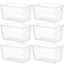 Vtopmart 6 PCS Clear Plastic Storage Bins Pantry Organizer Containers with Handle for Refrigerator Fridge Cabinet Kitchen Countertops Cupboard Home Organization and Storage XL