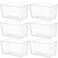 Vtopmart 6 PCS Clear Plastic Storage Bins Pantry Organizer Containers with Handle for Refrigerator Fridge Cabinet Kitchen Countertops Cupboard Home Organization and Storage XL