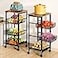 SNTD Fruit Basket Vegetable Stand for Kitchen Pantry Pull Out Metal Wire Basket with Wood Top for Fruit Vegetable Onions Potatoes Snacks