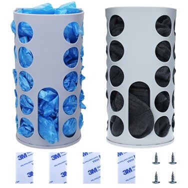 KozyGather WallMounted Plastic Bag Holder 2 Pack MultiUse Kitchen Organizer for Grocery Bags Socks Underwear SpaceSaving Design with Adhesive Screws