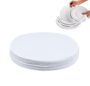 YYCRAFT 48 Felt Plate China Storage Dividers Protectors White Thick Premium Soft Round Felt Circles 75 InchWhite