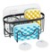 HapiRm Multifunctional Sponge Holder with Unique MShaped 2 Installation Methods Kitchen Sink Caddy Organizer Rustproof Stainless Steel Kitchen Organizers and Storage Essentials Black