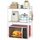 DOLALIKE Microwave Oven Rack Expandable Microwave Stand Kitchen Countertop Organizer Utensils Storage Carbon Steel Over Microwave Shelf with 3 Hooks White 3 Tier
