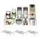 Redrubbit Cabinet Storage Shelf Rack 8 Piece Expandable Metal Rustproof Kitchen Counter and Cabinet Shelf Storage Rack Organizer Space Saver for Kitchen Fridge Cabinet Bathroom Black Set of 4