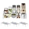 Redrubbit Cabinet Storage Shelf Rack 8 Piece Expandable Metal Rustproof Kitchen Counter and Cabinet Shelf Storage Rack Organizer Space Saver for Kitchen Fridge Cabinet Bathroom Black Set of 4