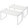 Nxconsu Stackable Cabinet Shelf Organizer 2 Pack Standard Tall White