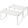 Nxconsu Stackable Cabinet Shelf Organizer 2 Pack Standard Tall White