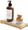 SpaceAid DryingNeat Instant Dry Sink Caddy Organizers Kitchen Sponge Soap Holder Dispenser Countertop Fast Drying Counter Tray Rack Bamboo Gray