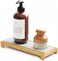 SpaceAid DryingNeat Instant Dry Sink Caddy Organizers Kitchen Sponge Soap Holder Dispenser Countertop Fast Drying Counter Tray Rack Bamboo Gray