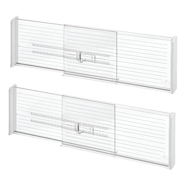 iDesign Recycled Plastic Adjustable Drawer Dividers Set of 2 Clear