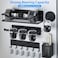 MIMIyasha Multifunctional Magnetic Shelf for Washing Machine Refrigerator Microwave and Any Metal Surface Powerful Magnetic Shelves Include Magnetic Paper Towel Holder Unique Hollow Design 8 pcs Black