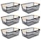 Dualshine 6Pack Black Wire Basket with Wooden Handle Storage Bins for Pantry Metal Mesh Basket for Kitchen Organization Snack Organizer for Home Cabinet Closet Bathroom Fridge Fruit Makeup and Office
