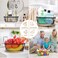 Dualshine 6Pack Black Wire Basket with Wooden Handle Storage Bins for Pantry Metal Mesh Basket for Kitchen Organization Snack Organizer for Home Cabinet Closet Bathroom Fridge Fruit Makeup and Office