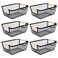 Dualshine 6Pack Black Wire Basket with Wooden Handle Storage Bins for Pantry Metal Mesh Basket for Kitchen Organization Snack Organizer for Home Cabinet Closet Bathroom Fridge Fruit Makeup and Office