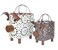 GIFTME 5 Farmhouse Metal Small Storage Basket Set For Kitchen or Bathroom Pig Decor 2 Count Stackable Small Basket with Handle