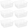 GEDLIRE 152 Metal Wire Baskets for Organizing 6 Pack Household Pantry Storage Freezer Organizer Bins with Handles Freezer Baskets for Upright Freezer Refrigerators Kitchen Cabinets White