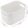 JOIKIT 4 Pack White Storage Bins with Handles White Bathroom Kitchen Organizer Bin White Plastic Vanity Storage Bins for Hand Soap Body Washes Towels Shampoos Lotions Bath Balls 10x7x63 Inch