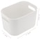 JOIKIT 4 Pack White Storage Bins with Handles White Bathroom Kitchen Organizer Bin White Plastic Vanity Storage Bins for Hand Soap Body Washes Towels Shampoos Lotions Bath Balls 10x7x63 Inch