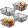 Maxdot 4 Pcs Wire Storage Basket with Handle Metal Baskets Wire Mesh Pantry Organizers for Cabinet Kitchen Laundry Bathroom Makeup Snacks ContainersBlack