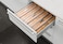 MELDEVO 2 in 1 Wrap Dispenser with Cutter and Labels Plastic Wrap Aluminum Foil and Wax Paper Dispenser for Kitchen Drawer Bamboo Roll Organizer Holder Compatible with 12 Roll