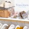 primebox Plastic Food Storage Clear Container 2 Pack Bin with Handles for Organizing Kitchen Pantry Refrigerator Freezer Pantry Cabinet Closet Bathroom Stackable 10x4x3