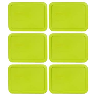 Pyrex 7210PC 3 Cup Edamame Green Food Storage Replacement Lid 6Pack Made in USA