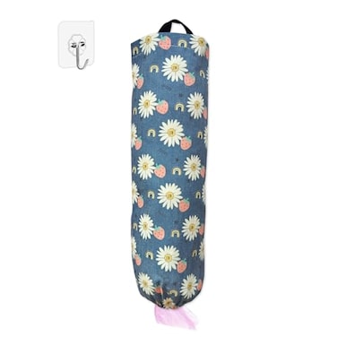 SYIPO Plastic Bag Holder Reusable Grocery Bag Organizer Wall Mount 1 Pack Blue Daisy