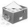 Stack Store Plus More Stemware Storage Case Holds 12 Wine Glasses or Crystal Glassware with Label Holders and Fully Padded Inside 16 x 13 x 10H Gray Hard Sides and Stackable