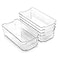 BINO Stackable Storage Bins Medium 4 Pack The Stacker Collection Clear Plastic Storage Bins Organization and Storage Containers for Pantry Fridge MultiUse Organizer Bins BPAFree