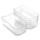 BINO Stackable Storage Bins Medium 4 Pack The Stacker Collection Clear Plastic Storage Bins Organization and Storage Containers for Pantry Fridge MultiUse Organizer Bins BPAFree