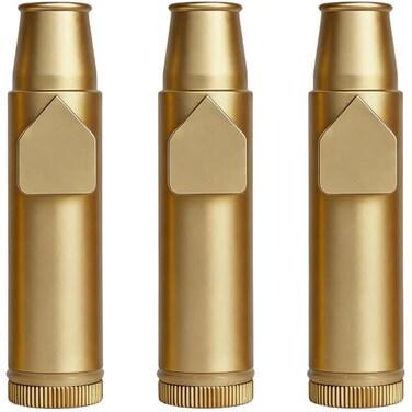 OakMsOik Mini Powder Dispenser with LeakProof Silicone Seal 3Pack Aluminum Vials Portable Spice Container with Funnel TravelFriendly