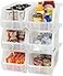 ReadySpace Large Plastic Storage Bins Stackable Organizer Containers for Closet Pantry Shelf Garage and Office Organization Clear 6 Pack
