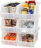 ReadySpace Large Plastic Storage Bins Stackable Organizer Containers for Closet Pantry Shelf Garage and Office Organization Clear 6 Pack