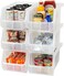 ReadySpace Large Plastic Storage Bins Stackable Organizer Containers for Closet Pantry Shelf Garage and Office Organization Clear 6 Pack