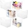 Qunclay 6 Plastic Freezer Organizer Bins with Wheel Set Clear Tall Narrow Kitchen Pantry Organizer Snack Storage Containers for Office Refrigerator10 x 133 x 67inches