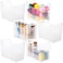 Qunclay 6 Plastic Freezer Organizer Bins with Wheel Set Clear Tall Narrow Kitchen Pantry Organizer Snack Storage Containers for Office Refrigerator10 x 133 x 67inches