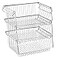 SANNO Stacking Baskets Bin Baskets Wire Storage Baskets Organization Farmhouse Scoop Baksket for Pantry Kitchen Closets Bathroom Cabinets Kitchen Set of 3