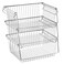 SANNO Stacking Baskets Bin Baskets Wire Storage Baskets Organization Farmhouse Scoop Baksket for Pantry Kitchen Closets Bathroom Cabinets Kitchen Set of 3