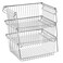 SANNO Stacking Baskets Bin Baskets Wire Storage Baskets Organization Farmhouse Scoop Baksket for Pantry Kitchen Closets Bathroom Cabinets Kitchen Set of 3