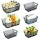 Neudeco Wire Storage Baskets 6 Pack Metal Mesh Organizers for Kitchen Laundry Garage Fridge Bathroom Gray