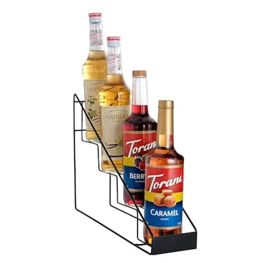 mustry Mustry Coffee Syrup Rack for Coffee Bar Accessories Fits with Torani and Monin Syrup Coffee Bar Organizer Holds 4 Bottles