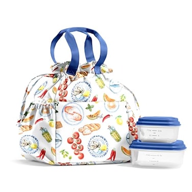 Fit & Fit Fresh Cromwell Cinch Lunch Bag for Women Insulated Lunch Box with Containers