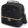 TOURIT Lunch Bag Women Double Deck Lunch Box Insulated Lunch Cooler for Women Men Work Black