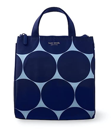 kate spade Kate Spade New York Portable Soft Cooler Lunch Bag with Silver Insulated Interior Lining and Storage Pocket Joy Dot