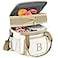LOKASS Personalized Initial Lunch Bag for Women Double Deck Insulated Cooler Lunch Bag with Strap 16L Large Leakproof Adult Lunch Box for Work Picnic Travel Teachers Nurses Friends B